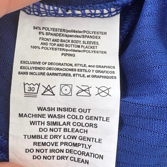 Chicago Cubs Shirt WMN Sm TX3 Cool Blue Red Metallic Snap Collar Short Slv MLB - Picture 8 of 11